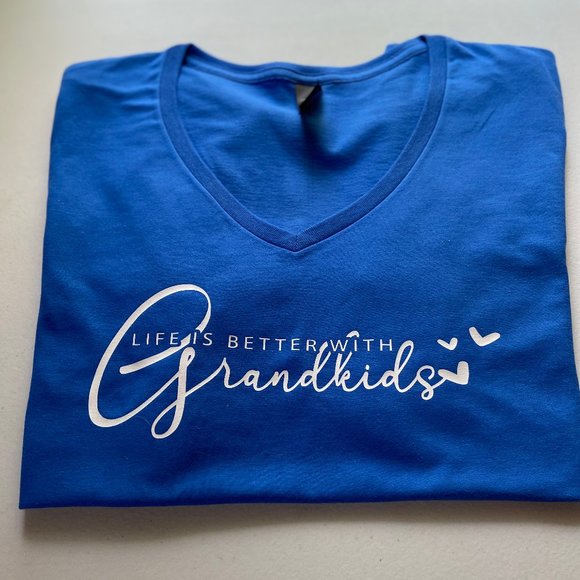 T-shirt Custom Made "Life is better with Grandkids" Sublimation made - Picture 1 of 1